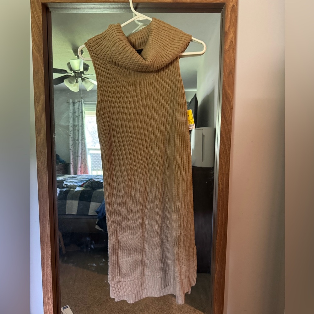 Cupio Tan Cowl Neck Sweater